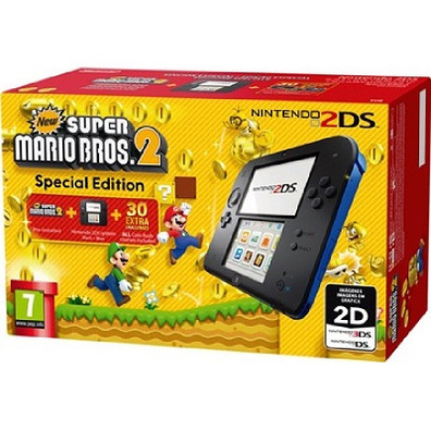 Nintendo 2DS Bleu/Noir + New Super Mario Bros 2