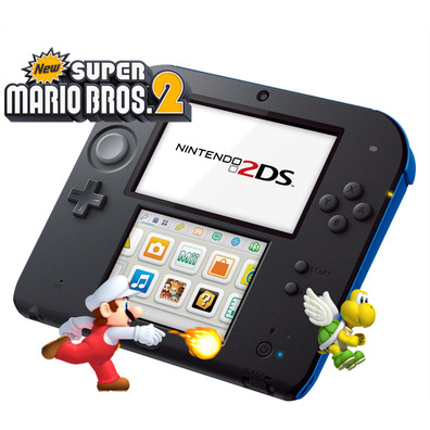 Nintendo 2DS Bleu/Noir + New Super Mario Bros 2