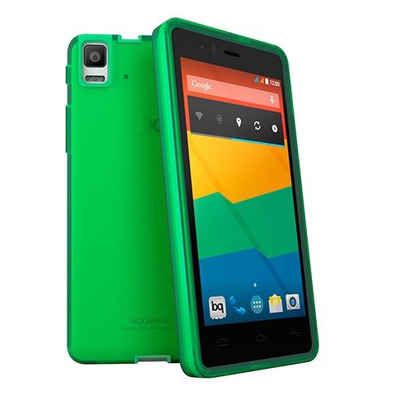 Gummie Cover BQ Aquaris E6 Noir / Vert