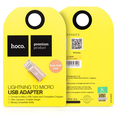 Adaptateur Lightning vers Micro USB Rose Hoco