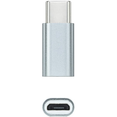 Adaptador USB-C a Micro USB Nanocable Gris