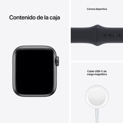 Apple Watch SE 2021 GPS 40 mm Caja de Aluminio Gris espacial / Correa Deportiva Negro Medianoche