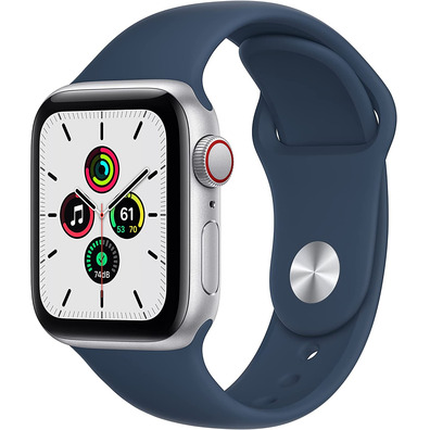 Apple Watch SE 2021 GPS/Cellulaire 40 mm Aluminio Plata / Correa Deportiva Azul Abismo