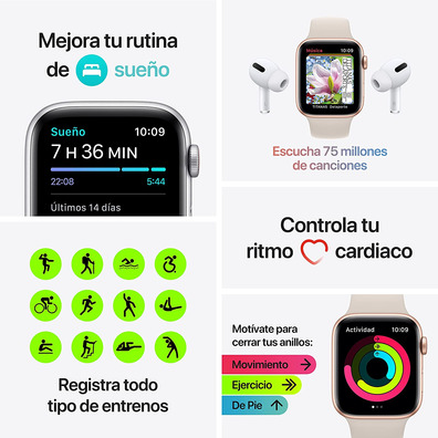 Apple Watch SE 2021 GPS/Cellulaire 40 mm Aluminio Plata / Correa Deportiva Azul Abismo