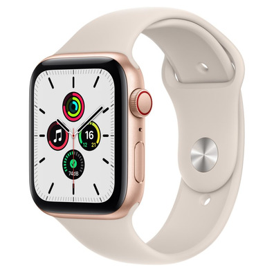 Apple Watch SE 2021 GPS/Cellulaire 44 mm Caja Aluminio Oro Correa Deportiva Blanco Estrella