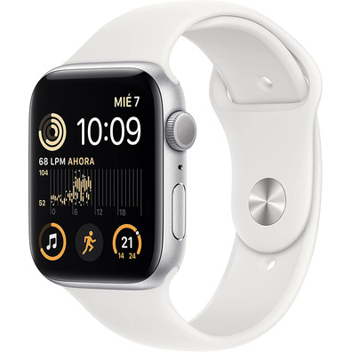 Apple Watch SE 2ª Gen GPS 44mm Aluminio Plata / Correa Deportiva Blanca