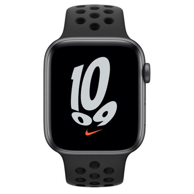 Apple Watch SE Nike GPS 44mm Caja Aluminio Gris Espacial / Correa Deportiva Nike Antracita Negro