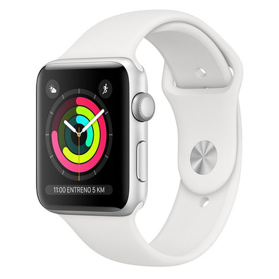 Apple Watch Series 3 38mm GPS Aluminio / Plata con correa deportiva blanca MTEY2QL/A