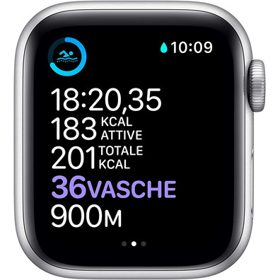 Apple Watch Series 6 GPS/Cellulaire 40mm Caja de Aluminio en Plata / Correa Deportiva Blanca