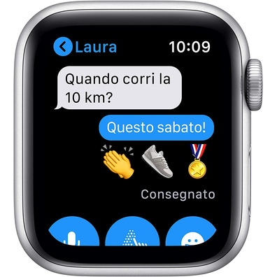 Apple Watch Series 6 GPS/Cellulaire 40mm Caja de Aluminio en Plata / Correa Deportiva Blanca