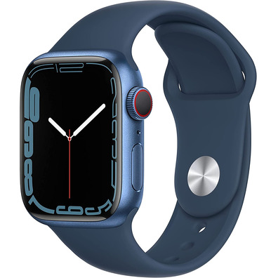 Apple Watch Series 7 GPS/Cellulaire 41 mm Caja de Aluminio en Azul / Correa deportiva Azul Abismo