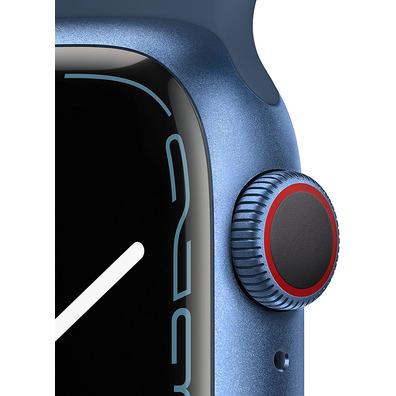 Apple Watch Series 7 GPS/Cellulaire 41 mm Caja de Aluminio en Azul / Correa deportiva Azul Abismo