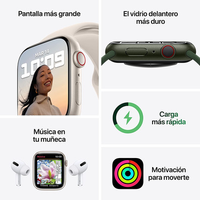 Apple Watch Series 7 GPS/Cellulaire 41 mm Caja de Aluminio en Azul / Correa deportiva Azul Abismo