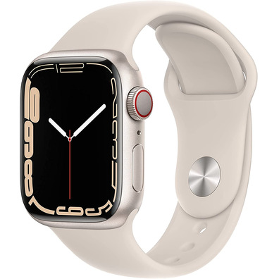 Apple Watch Series 7 GPS/Cellulaire 41 mm Caja de Aluminio en Blanco Estrella / Correa deportiva Bla