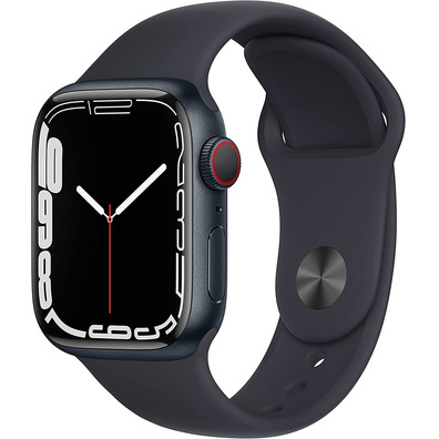 Apple Watch Series 7 GPS/Cellulaire 41 mm Caja de Aluminio en Negro Medianoche / Correa deportiva Ne