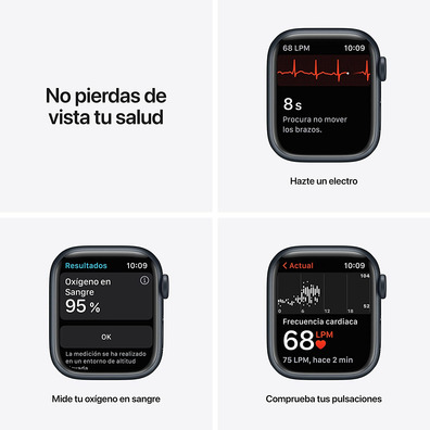 Apple Watch Series 7 GPS/Cellulaire 41 mm Caja de Aluminio en Negro Medianoche / Correa deportiva Ne