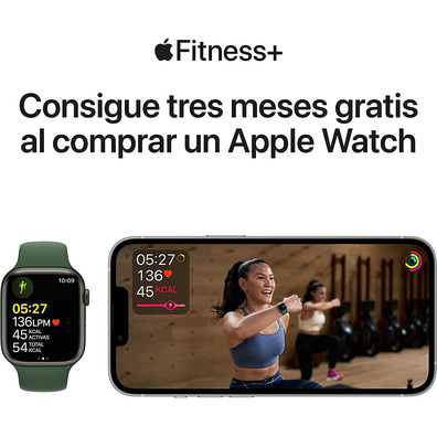 Apple Watch Series 7 GPS/Cellulaire 41 mm Caja de Aluminio en Negro Medianoche / Correa deportiva Ne