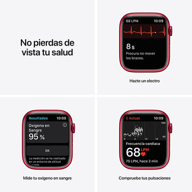 Apple Watch Series 7 GPS/Cellulaire 45 mm Aluminio Rojo / Correa deportiva Roja