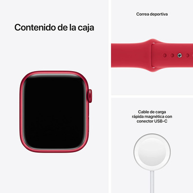 Apple Watch Series 7 GPS/Cellulaire 45 mm Aluminio Rojo / Correa deportiva Roja