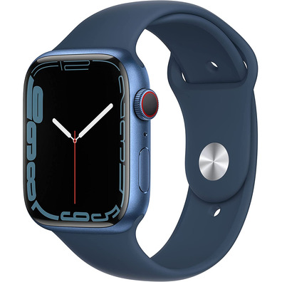 Apple Watch Series 7 GPS/Cellulaire 45 mm Caja de Aluminio en Azul / Correa deportiva Azul Abismo