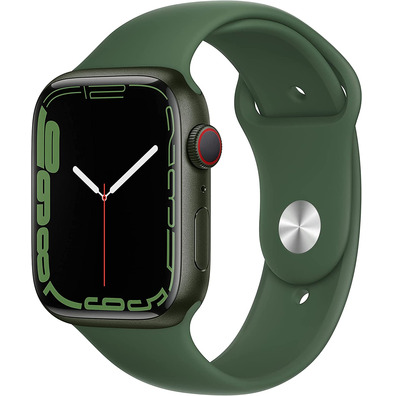 Apple Watch Series 7 GPS/Cellulaire 45 mm Caja de Aluminio en Verde / Correa deportiva Verde Trebol