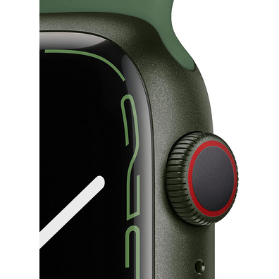 Apple Watch Series 7 GPS/Cellulaire 45 mm Caja de Aluminio en Verde / Correa deportiva Verde Trebol