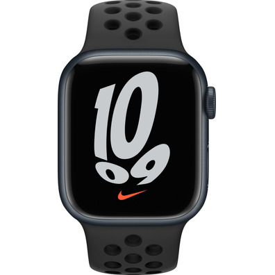 Apple Watch Series 7 Nike GPS/Cellulaire 41 mm Caja de Aluminio en Negro Medianoche / Correa Nike