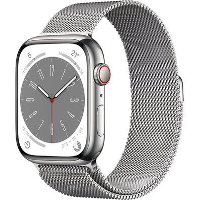 Apple Watch Series 8 GPS/Cellulaire 45mm Plata / Correa Milanese Loop Plata