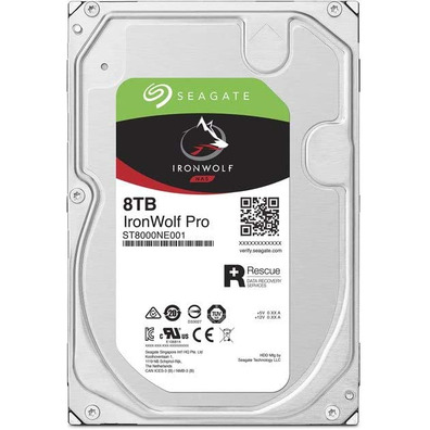 Disco Duro Seagate 3,5''8To SATA 3 256B Ironwolf Pro