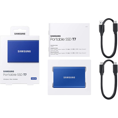 Disco Externo SSD Samsung Portable T7 500 Go USB 3.2 Azul