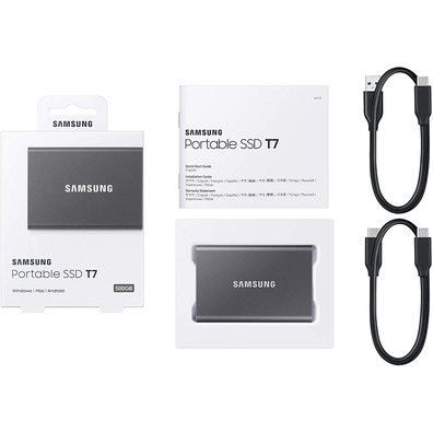 Disco Externo SSD Samsung Portable T7 500Go USB 3.2 Gris