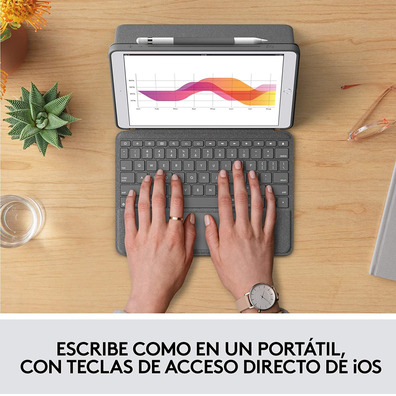 Funda con Teclado Logitech Combo Touch iPad (7ª y 8ª Gen) 10.2 " Gris