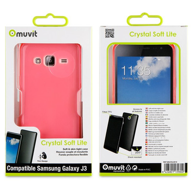 Crystal Soft Cover Lite Samsung Galaxy J3 Muvit Pink