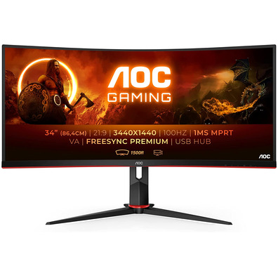 Voyant de surveillance AOC CU34G2/BK 34''Curvo Negro