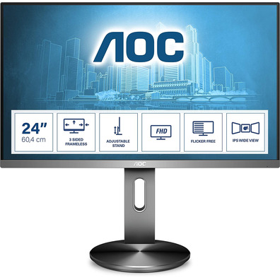 Monitor Profesional AOC I2490PXQU 23.8 " Full HD Multimedia Gris