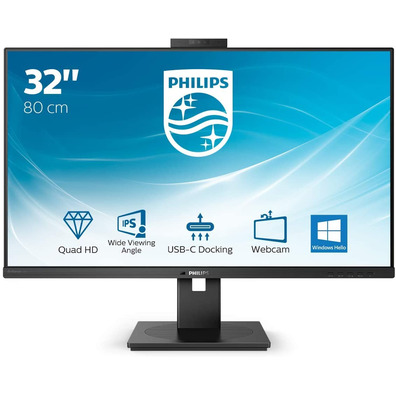 Monitor Profesional Philips 326P1H 31.5 " QHD/Webcam / Multimedia Negro