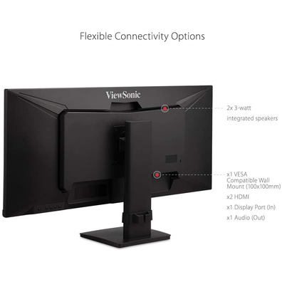 Monitor Viewsonic VA3456-MHDJ LED IPS 34''Negro