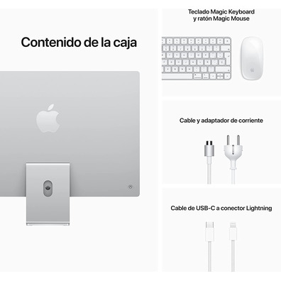 Ordenador Apple iMac 24''Retina M1/8GB/256GB SSD Silver 2021