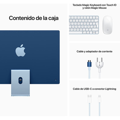 Ordenador Apple iMac 24''Retina M1/8GB/256GB SSD Blue 2021 MJ93Y/A