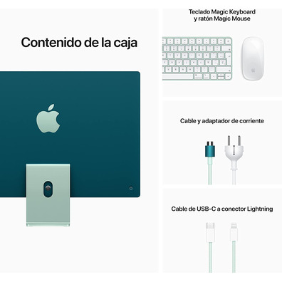 Ordenador Apple iMac 24''Retina M1/8GB/256GB SSD Vert 2021