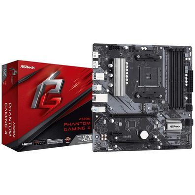 Plaque de base Asrock AM4 A520M Fantôme 4