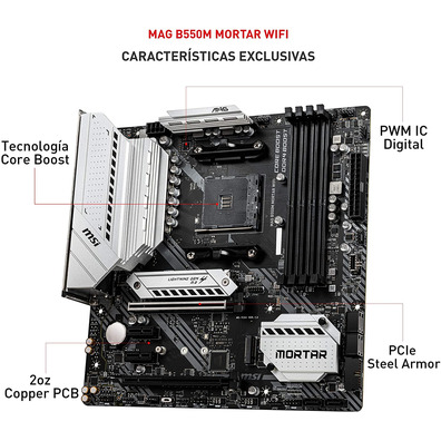 Placa Base MSI MAG B550M Mortar Wifi AM4