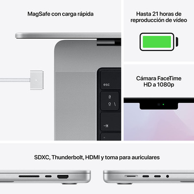 Portátil Apple Macbook Pro 16''2021 M1/16GB/1TB SSD/GPU 16C Silver