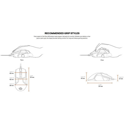 Ratón Steelseries Rival 600 12000 IPC