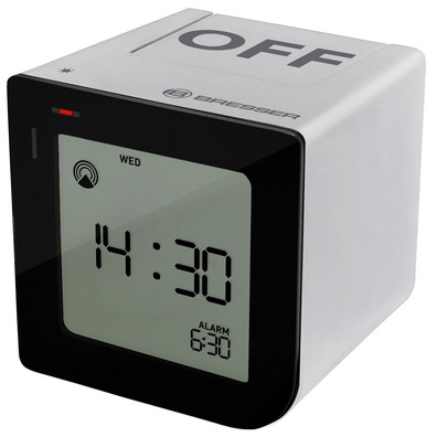 Reloj Despertador Bresser Flipme RCC Alarme Clock Silver