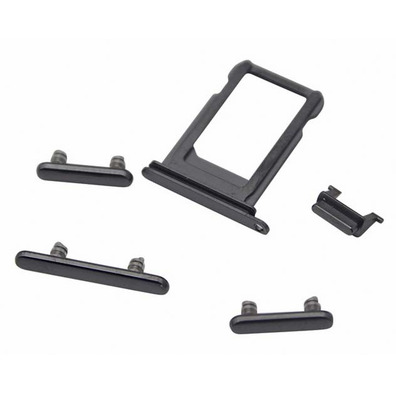 Plateau pour Cartes SIM + Boutons Latéraux - iPhone X Noire