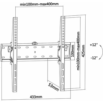 Soporte de tonne Inclinable Aisens WT55T-015 TV/Monitor de 32''-55''