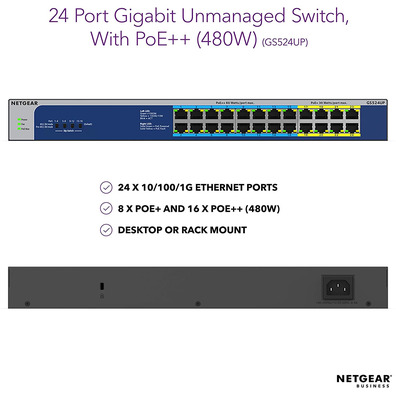 Commutateur 24 Puertos Netgear 10/100/1000 GS524UP