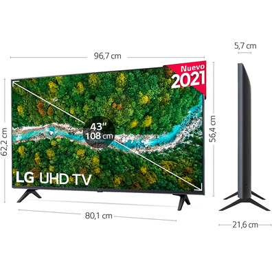 Televisión LED 43''LG 43UP76706LB Smart TV 4K UHD