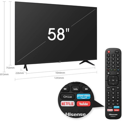 Televisor Hisense 58A7100F 58 " Ultra HD 4K/Smart TV/WiFi